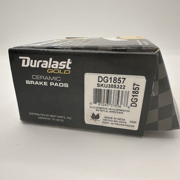 Duralast Gold Ceramic Brake Pads DG1857 Replacement Pads & Clip Brand New In Box - Picture 2 of 4